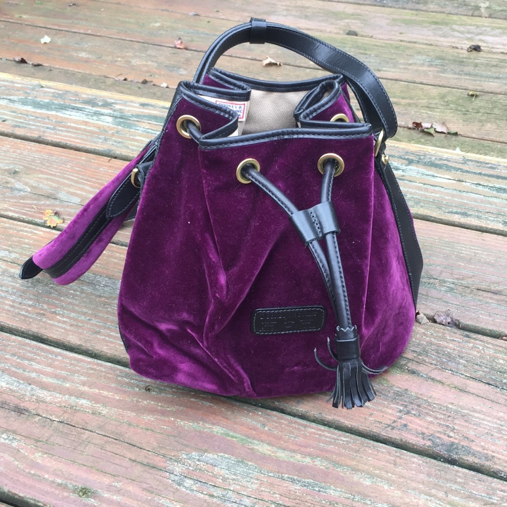 Burgundy Velvet Dooney & Bourke Bag